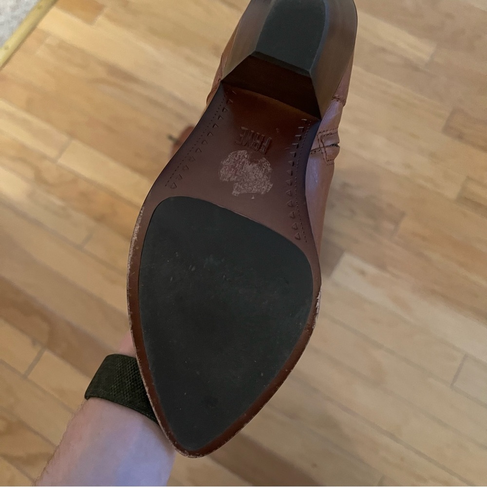 NIB FRYE Jennifer Cognac Leather Ankle Boots - Picture 5 of 5